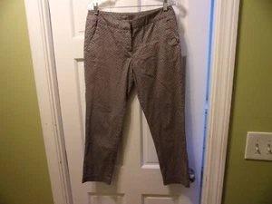 Donna Ricco New York Size 6 Cropped Pants Blue with Pink Floral Print Cotton - Picture 1 of 2