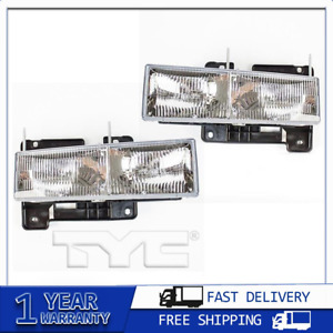 TYC Headlight Headlamps Assembly Left & Right 2PCS For Chevrolet K2500 1990-2000