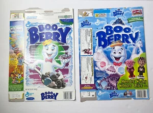 VINTAGE General Mills Boo Berry Monster Cereal Cereal Box Lot Of 2 1996 2002 - Picture 1 of 2