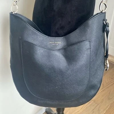 Bandolera Hobo Henri Bendel West 57th Cuero Saffiano Negra Foto 1 de 4