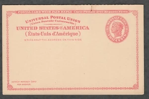 US. UY11. 2c+2c. Liberty. Paid Reply Postal Card. MNH 1924 - Picture 1 of 3