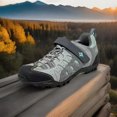 Zapatillas de ciclismo de montaña especializadas para mujer 7 gris azul Trail encaje Foto 1 de 4