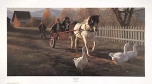 Robert Duncan firmado y #'d raro 1991 edición limitada S&N 138/1000 estampado el carro pony - Imagen 1 de 1