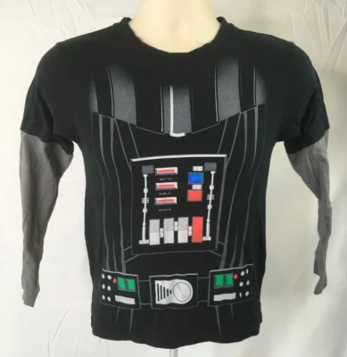 Camisa Darth Vader Juvenil Grande Negra Gris Star Wars Disfraz Camiseta Manga Larga Foto 1 de 4