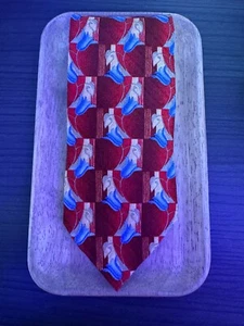 Mara by Countess Mara Vintage Red Blue Floral Tie - Picture 1 of 2