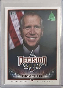 SENATOR NORTH CAROLINA THOM TILLIS #/D 5/5 2020 DECISION CAPITOL DOME GREEN FOIL - Picture 1 of 3