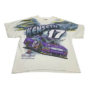 VTG 00s Y2K Matt Kenseth NASCAR Crown Royal AOP Double Sided T-Shirt Size XXL