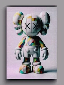 KAWS CUBED CANVAS WALL ART - HYPEBEAST ART PRINT | CONTEMPORARY DECOR - A4 - Picture 1 of 7