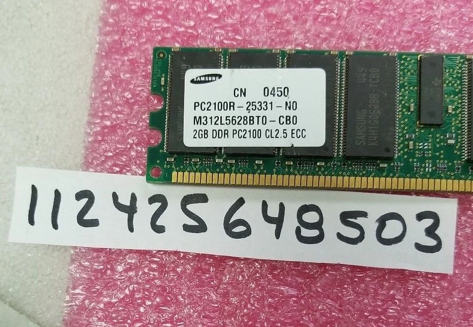 2GB PC DDR DDR1 PC2100 DDR-266 2100 266 184PIN ECC-REG RDIMM  2RX4 128X4 - Image 1 of 1