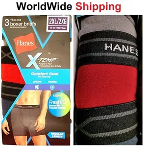 Hanes Men's 3-Pack X-Temp Comfort Cool Boxer NIB Briefs, Regular Length, 2XL/2XG - Picture 1 of 12