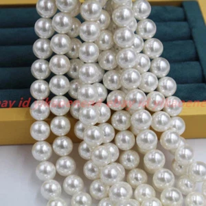 Huge Pretty Natural 20mm White Shell Pearl Gemstone Round Loose Beads 15''Strand - Picture 1 of 12