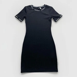 H&M Divided Strick Minikleid Damen Gr. 6 Schwarz Original Kragen Bodycon - Bild 1 von 8