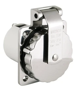 Marinco 303SSEL-BX - 16A Shore Power Socket Stainless Steel - Imagen 1 de 4