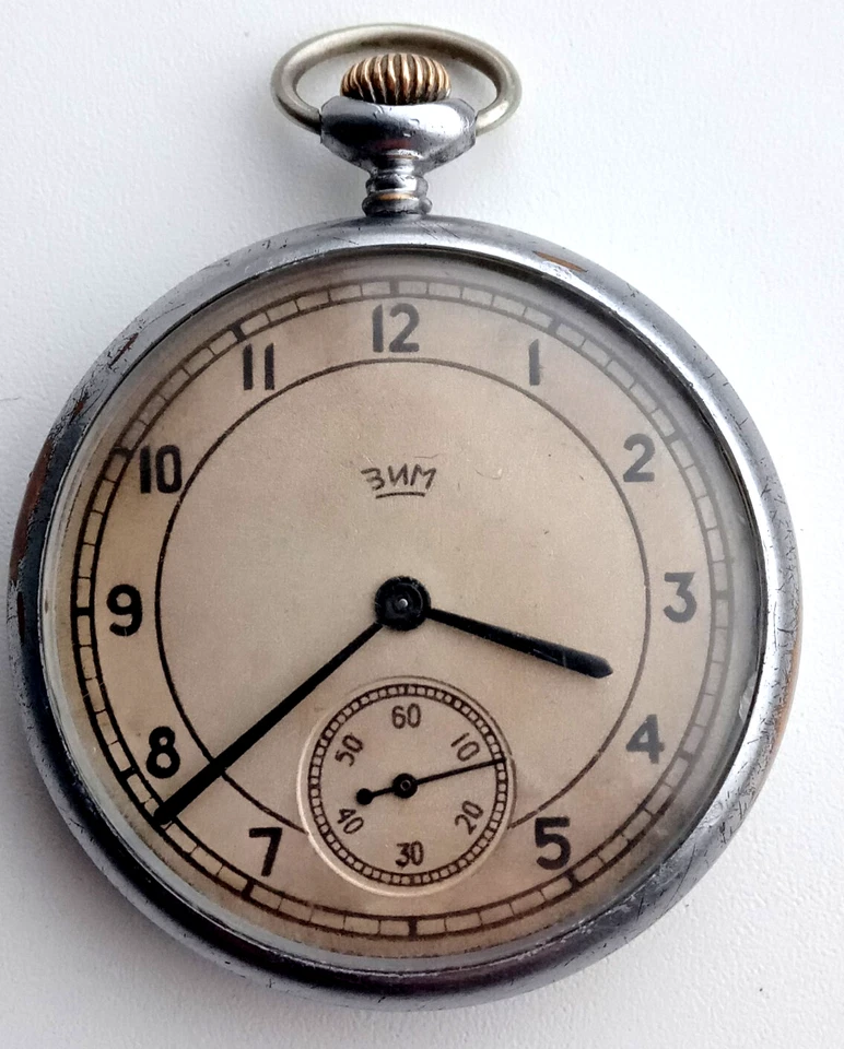 Reloj Bolsillo Vintage URSS ZIM ChK-6 MUY RARO Reloj Soviético Año 1948 Foto 1 de 4