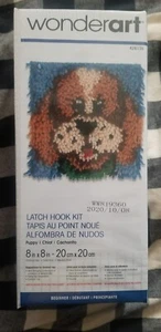 PUPPY LATCH HOOK KIT BY WONDER ART #426136    8" x 8" PUPPY DOG! - Picture 1 of 3
