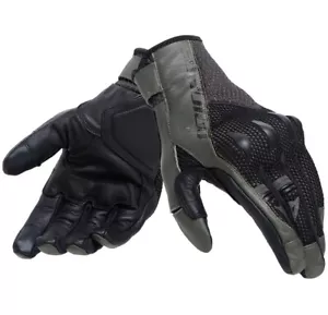 GUANTI MOTO PELLE TESSUTO GLOVES DAINESE KARAKUM ERGO TEK BLACK ARMY GREEN TG S - Foto 1 di 4