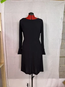 Old Navy Black Fit & Flare 3/4 Bell Sleeve Zip Up Women's Size Large Tall D219 - Picture 1 of 12