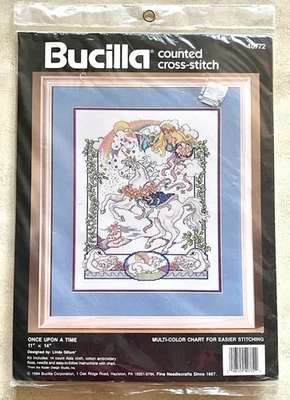 Bucilla - Érase una vez - Kit punto de cruz 40772 - Unicornio / Fantasía NUEVO Foto 1 de 4