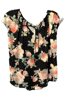Lauren Conrad Women Floral Flouncy Flowing Blouse Sz Large - Picture 1 of 5