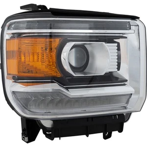 Passenger Side LED Headlight For GMC Sierra 1500 2014-2018 with Bulb(s) - Picture 1 of 12