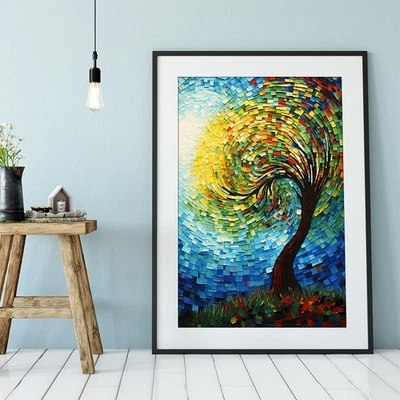 Abstract Colorful Tree Canvas Painting Print Canvas Poster Print Wall Art Decor - Image 1 of 4
