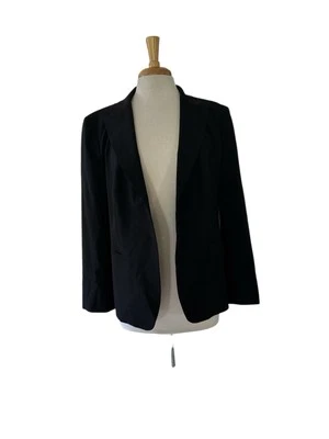 Blazer para mujer DKNY negro dos botones mezcla de lana solapa con muescas talla 14 Foto 1 de 4