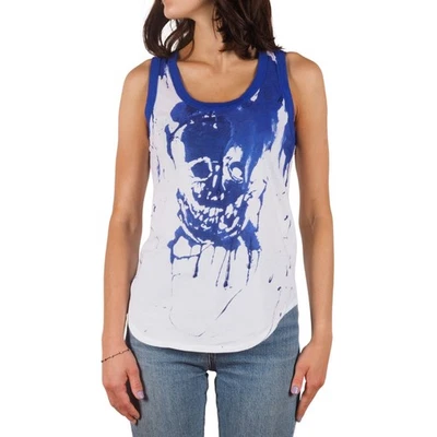 Camiseta sin mangas Alexander McQueen vintage para mujer con gráfico de calavera blanca azul IT 40 / US 4 Foto 1 de 4