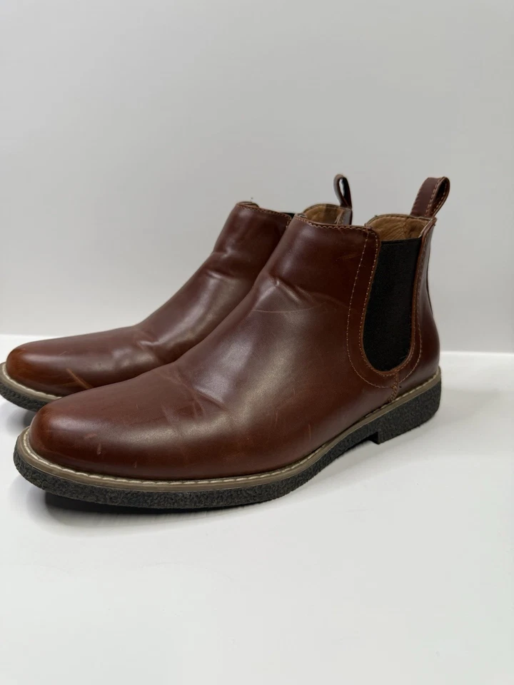 Bota Deer Stags Zane para niños jóvenes TALLA 6M Redwood/Marrón oscuro sin cordones de cuero Foto 1 de 4