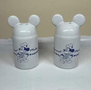 Disney Chef Topolino Sale e Pepe Shaker Blu Bianco Ceramica Gourmet - Foto 1 di 6