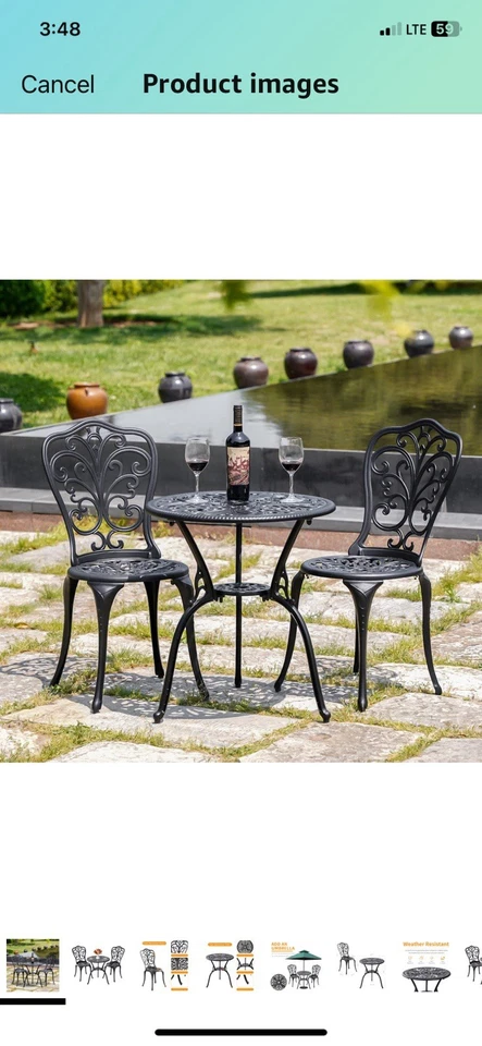 Juego de mesa y sillas de bistró, nuevo en caja Foto 1 de 4