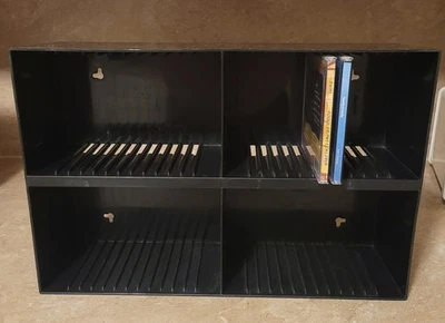 60 CD Storage Rack 44 Single 8 Double Black Plastic Organizer Wall Hanging  - Image 1 of 4