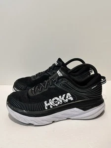 Hoka One One Bondi 7 Womens 8 US 1110519BWHT Road Running Shoes Sneakers Black - Picture 1 of 6