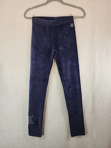 J. Leggings Crew Crewcuts bambina blu navy in velluto a coste con stelle scintillanti taglia 12 nuovi - Foto 1 di 6