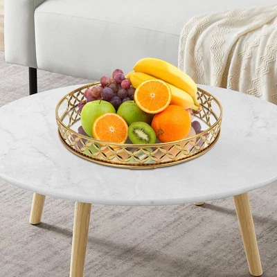 Bandeja Decorativa Bandeja Espejo, Bandeja Decoración con Asas, Bandeja de Tocador Espejada Foto 1 de 4