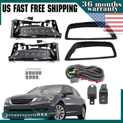 Luces antiniebla LED para Honda Accord 2013 2014 2015 sedán de 4 puertas luces de parachoques lente transparente Foto 1 de 4