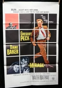 Mirage 🎬 Original Theater Mystery Movie Poster Gregory Peck Diane Baker 1965 - Bild 1 von 5