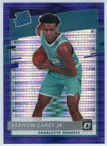 2020-21 Donruss Optic Vernon Carey Jr. Prizm RC Rookie PURPLE PULSAR #182