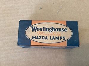 Box of 2 NOS Vintage No 41 Light Bulbs Westinghouse Miniature Brass-Base Lamps