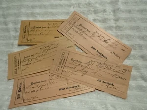 New York - Hill Brothers Antique Bank Drafts 1882 1885 (5) - Picture 1 of 16