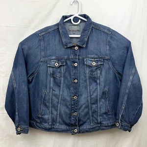Torrid Denim Trucker Jacket Vintage Tencel Women Plus +Size 3 Medium Wash Blue - Picture 1 of 12