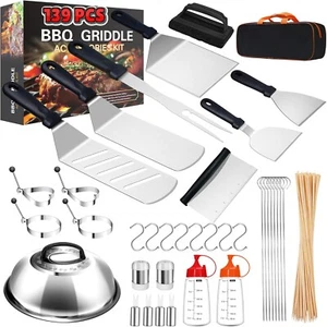 139Pcs Griddle Accessories Kit, Flat Top Grilling Tools, BBQ Grill Utensils Set - Picture 1 of 6