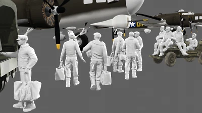 WWII USAAF Bomber Crew - 10 Figure Set - Image 1 of 4
