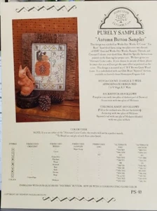 Homespun Elegance Counted Cross Stitch AUTUMN BUTTON SAMPLER Purely Samplers - Picture 1 of 2