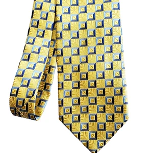 Ermenegildo Zegna 100 % Seide Krawatte für Herren Gold in blau Quadrate 58"x 3,75" - Bild 1 von 4