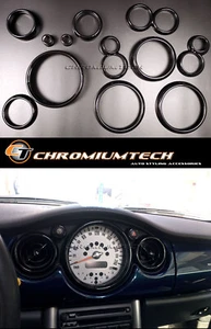 2001-2006 BMW MINI Cooper/S/ONE R50 R52 R53 BLACK Interior Dial Trim Kit 12pc - Picture 1 of 7