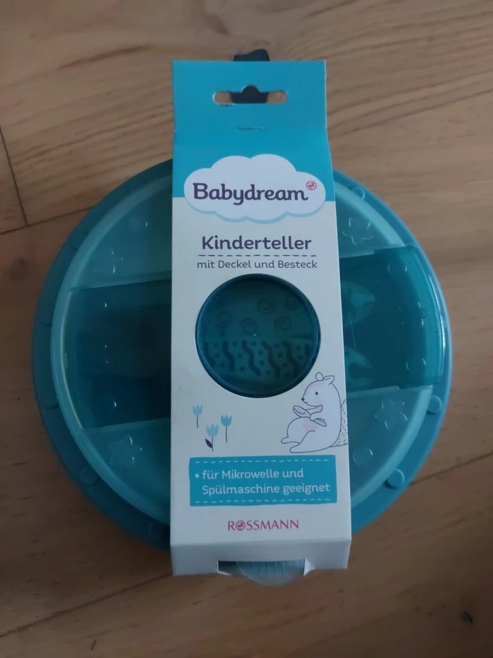 Babydream Kinderteller mit Deckel und Besteck - Bild 1 von 2