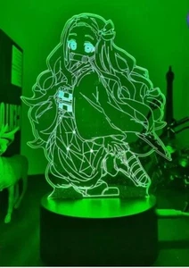 Led Night Light Kimetsu No Yaiba Nezuko Kamado Nightlight 3D Lamp Bedroom Decor - Picture 1 of 7
