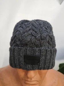 Grey Beanie Mens Cole Hann One Size Wa Thick - Picture 1 of 3