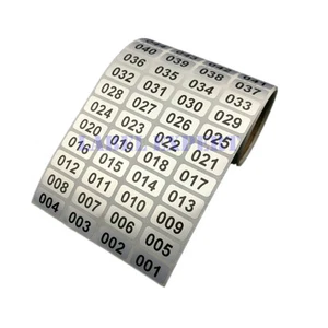 1000 pegatinas impermeables de inventario de números consecutivos 20 mm x 10 mm, 1 rollo - Imagen 1 de 3