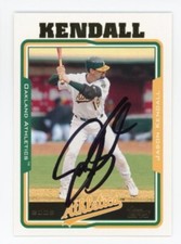 SIGNED BASEBALL CARD AUTO TOPPS 2005 JASON KENDALL OAKLAND A's #UH30 ATHLETICS